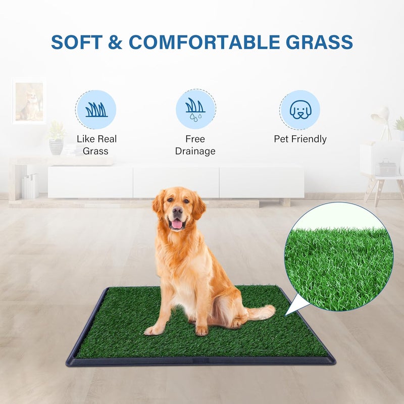 FluffyDream Artificial Grass for Dog Potty – 20 x 25 inch,Strong Absorbency Grass Pad with Tray, Dog Potty Training Pad Litter Box with Grass - Image 3
